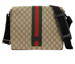 GG Web Messanger Bag, Canvas, Brown, 6628, DB, 3*